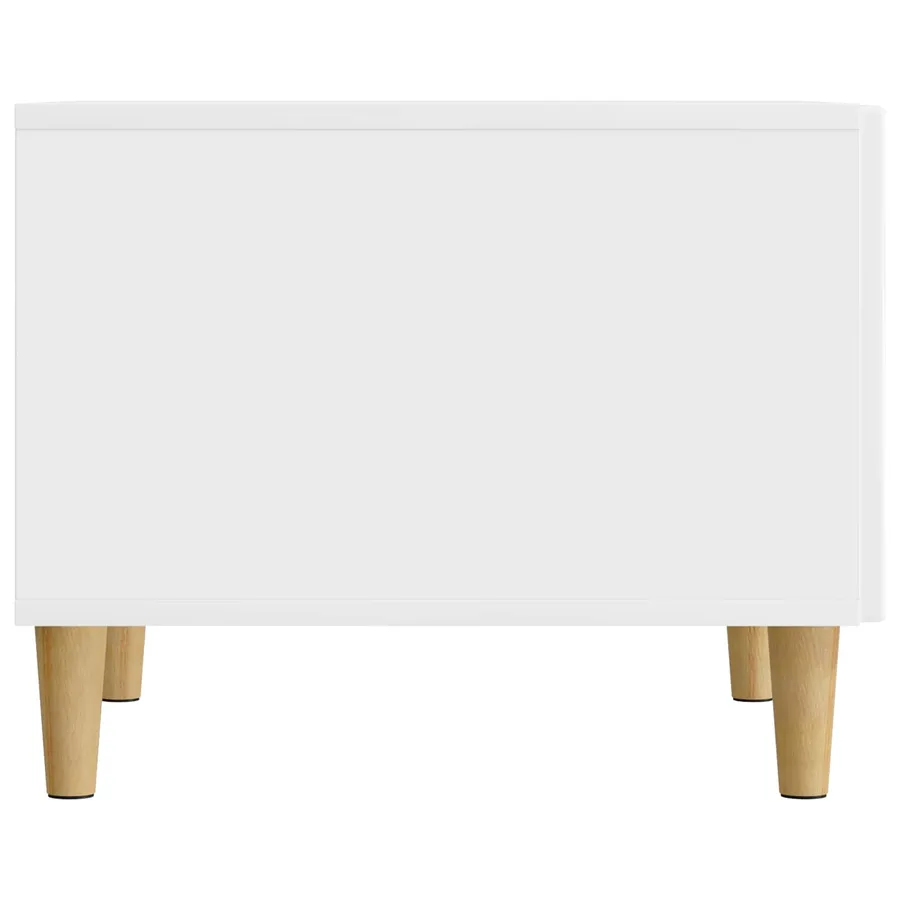 Table basse Blanc brillant 49 x 50 x 40 cm Bois d'ingénierie - 6