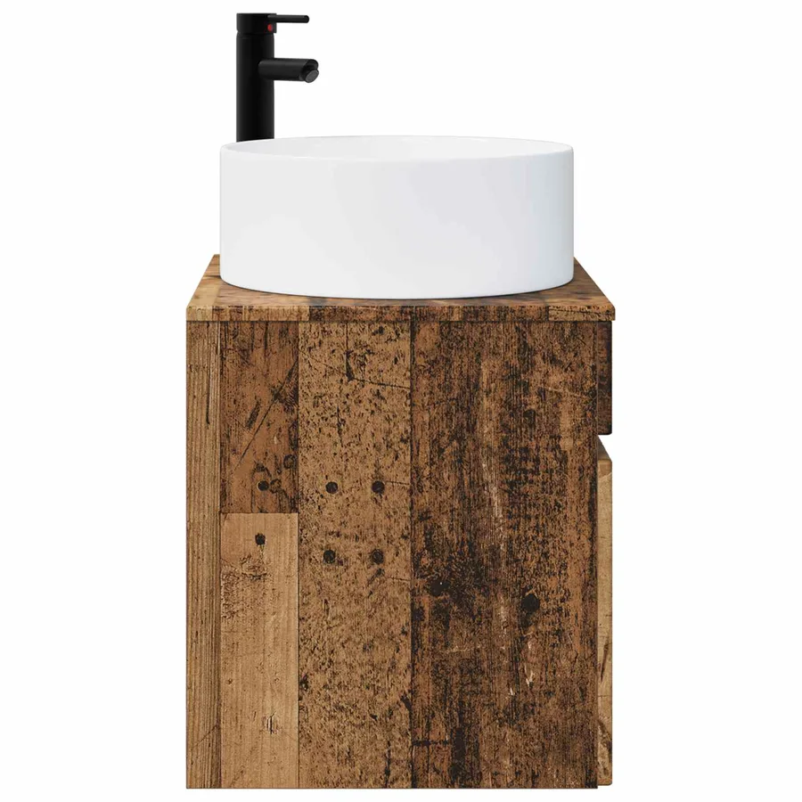 Meuble de lavabo mural Bois ancien 49 x 44,5 x 65,5 cm - 3