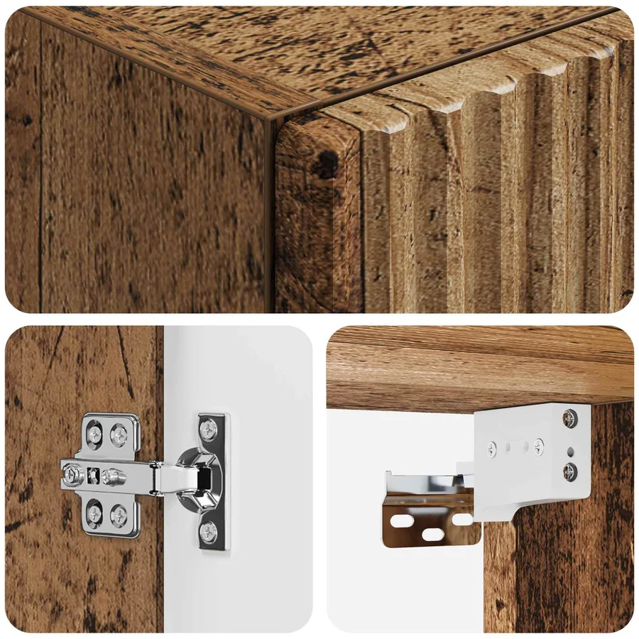 Cabinet de Salle de Bain Mural Bois ancien 33 x 34,5 x 160 cm - 6