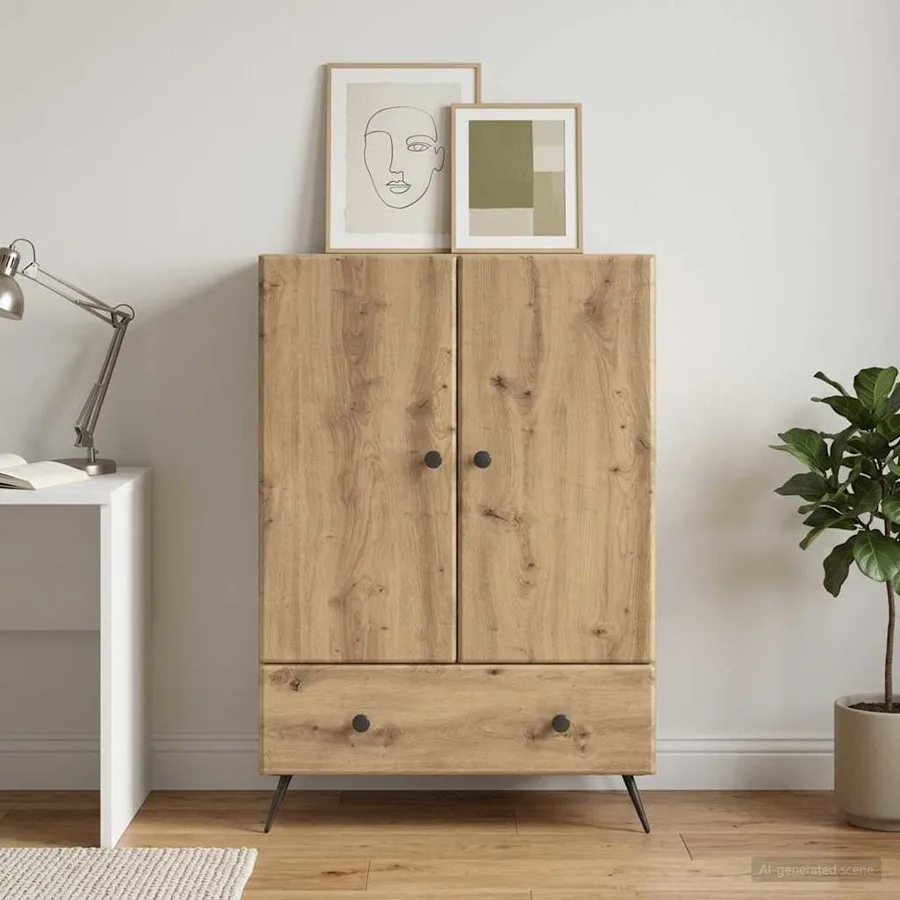 Buffet Chêne artisanal 66 x 34,5 x 95 cm Bois d'ingénierie - 3