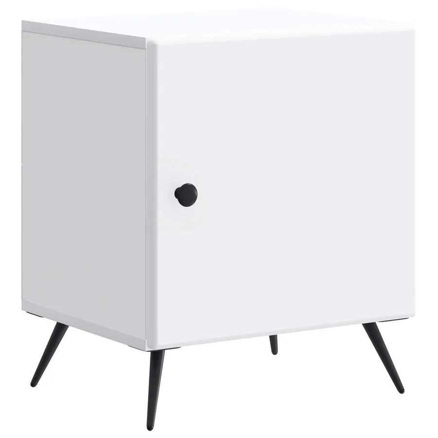 Cabinet de chevet Blanc 43 x 34,5 x 50 cm Bois d'ingénierie - 2