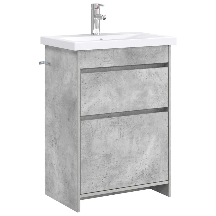 Ensemble de mobilier de salle de bain Gris béton - 2