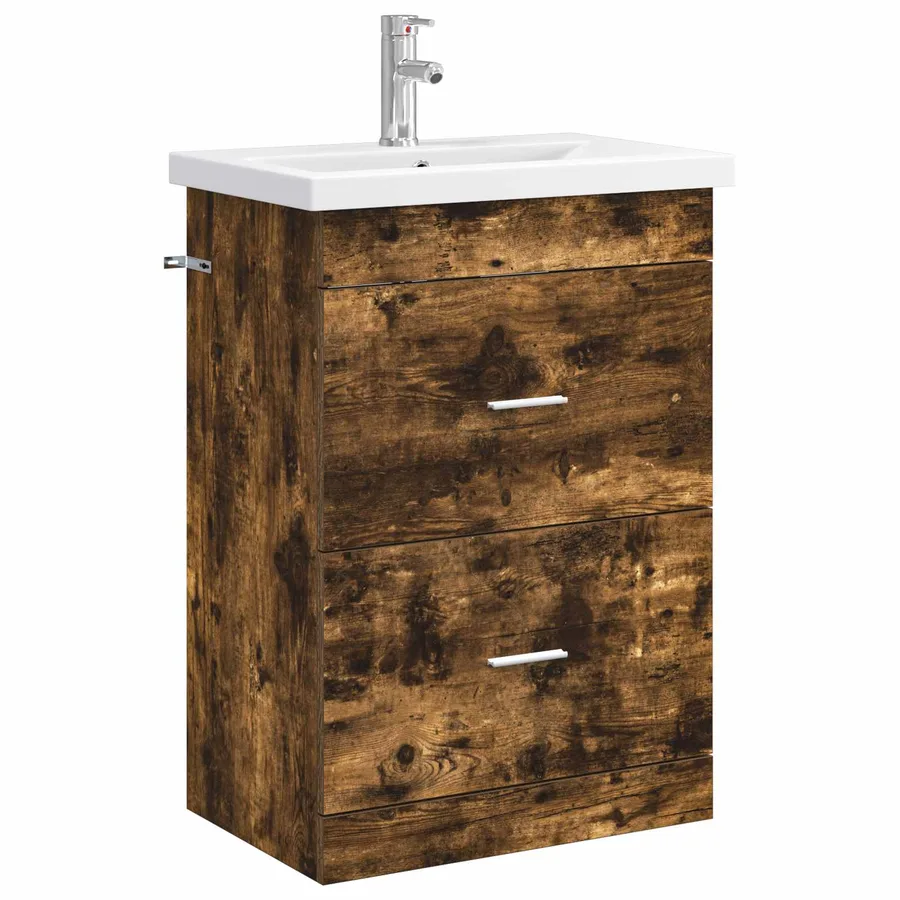 Ensemble de mobilier de salle de bain Chêne fumé - 2