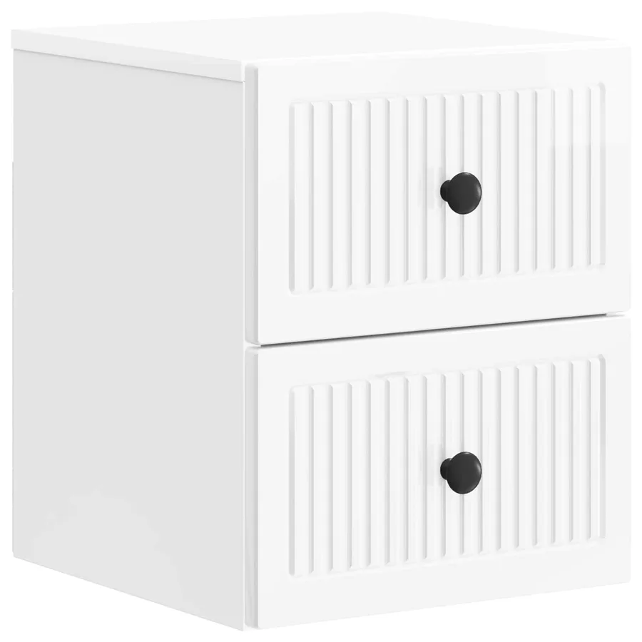 Cabinet de chevet mural 2 pcs Blanc brillant 33 x 34,5 x 40 cm - 5