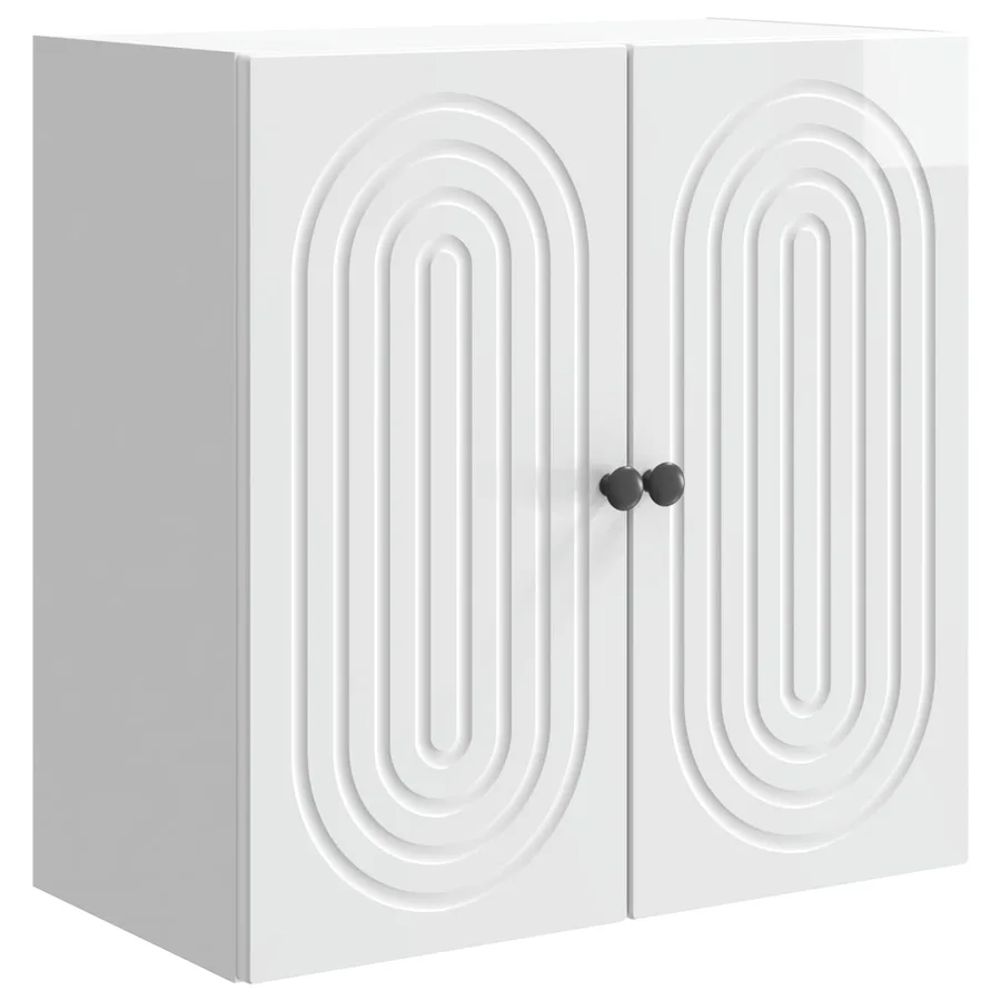 Armoire Murale Blanc brillant 59 x 31 x 60 cm Bois d'ingénierie - 2