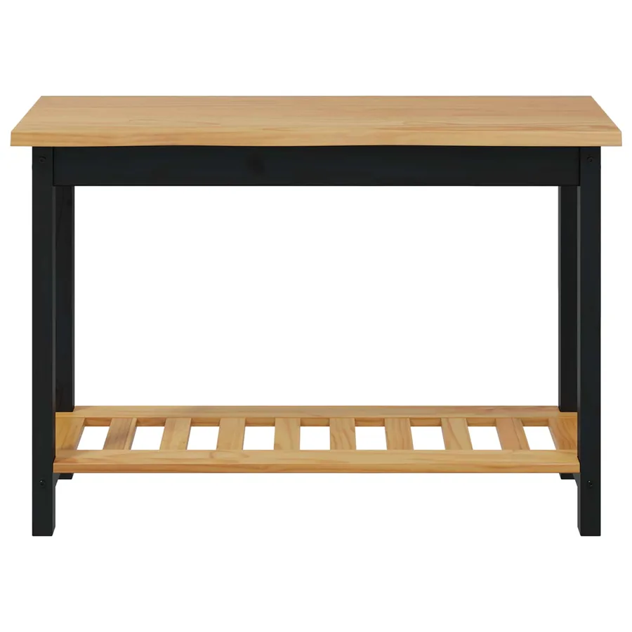 Table console EKAI Noir 112 x 35 x 76 cm Bois de pin massif - 4