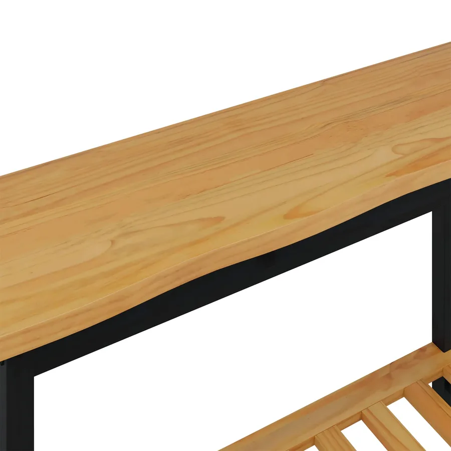 Table console EKAI Noir 112 x 35 x 76 cm Bois de pin massif - 9
