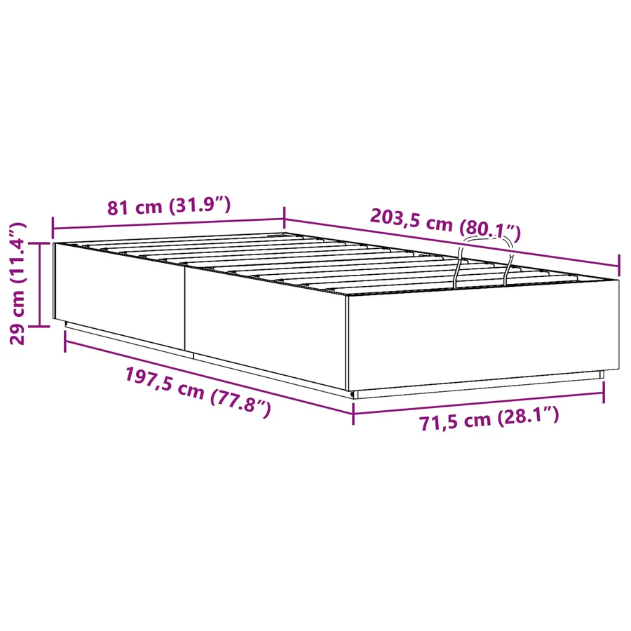 Cadre de lit ottoman avec rangement Blanc 80 x 200 cm - 12