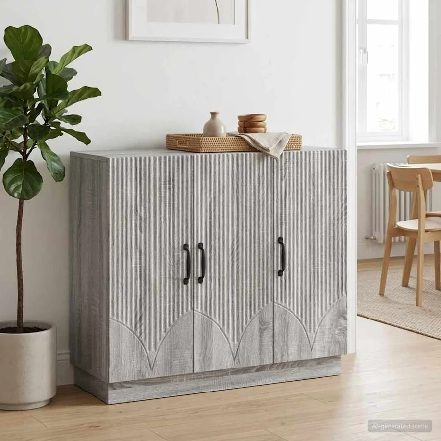 Buffet Sonoma gris 89 x 34,5 x 77 cm Bois d'ingénierie