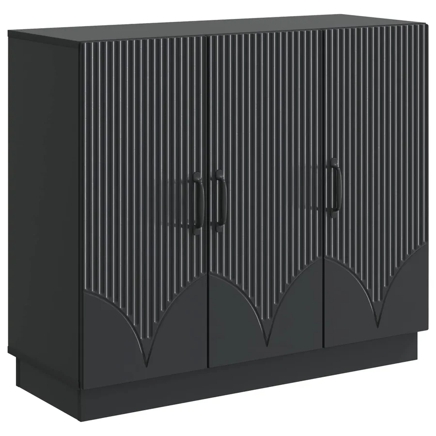 Buffet Noir 89 x 34,5 x 77 cm Bois d'ingénierie - 2