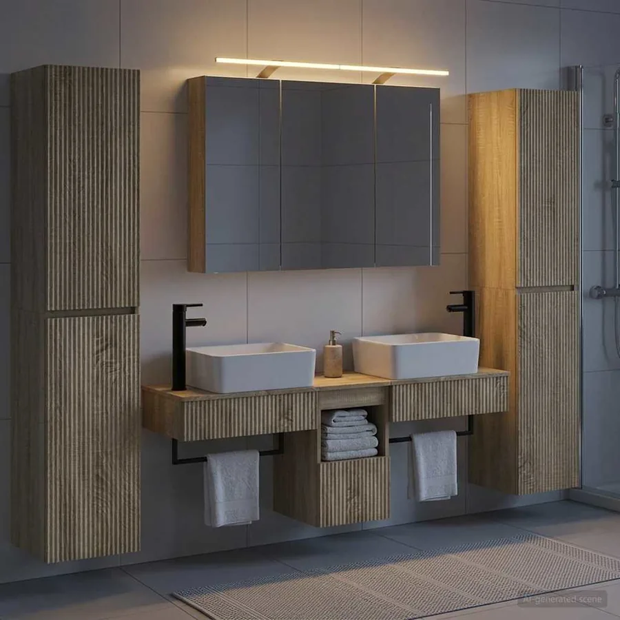Ensemble de mobilier de salle de bain 6 pcs Chêne Sonoma