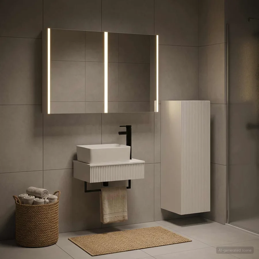 Ensemble de mobilier de salle de bain 4 pcs Blanc - 4