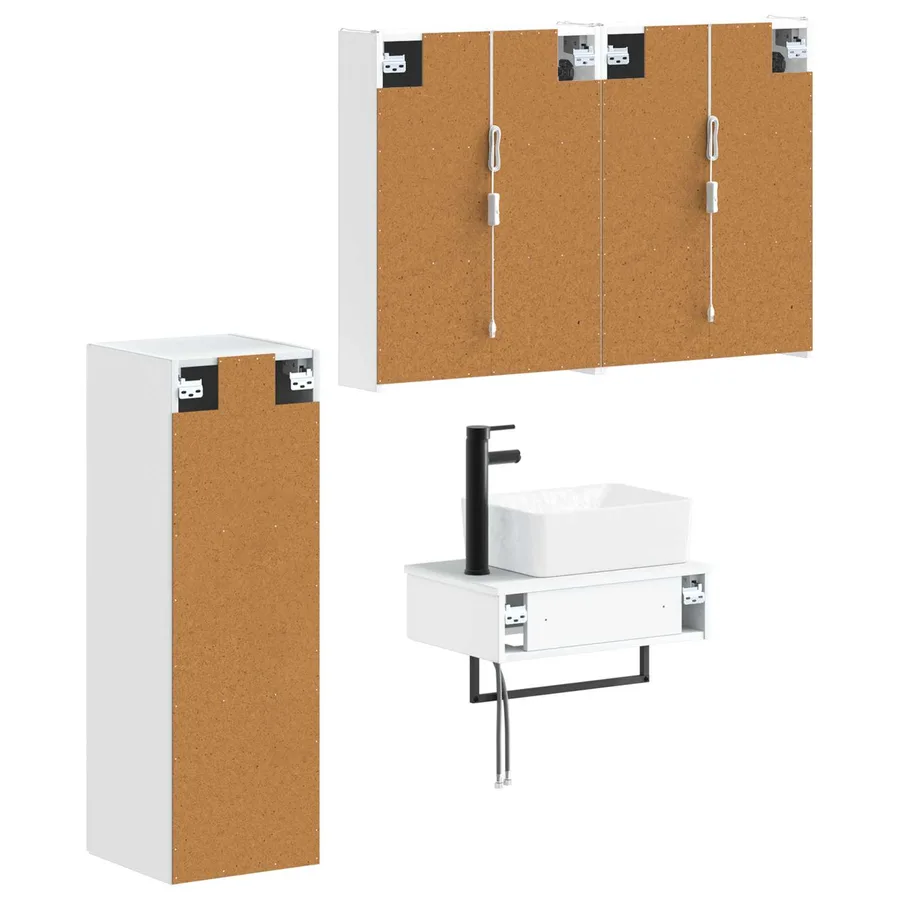 Ensemble de mobilier de salle de bain 4 pcs Blanc - 5