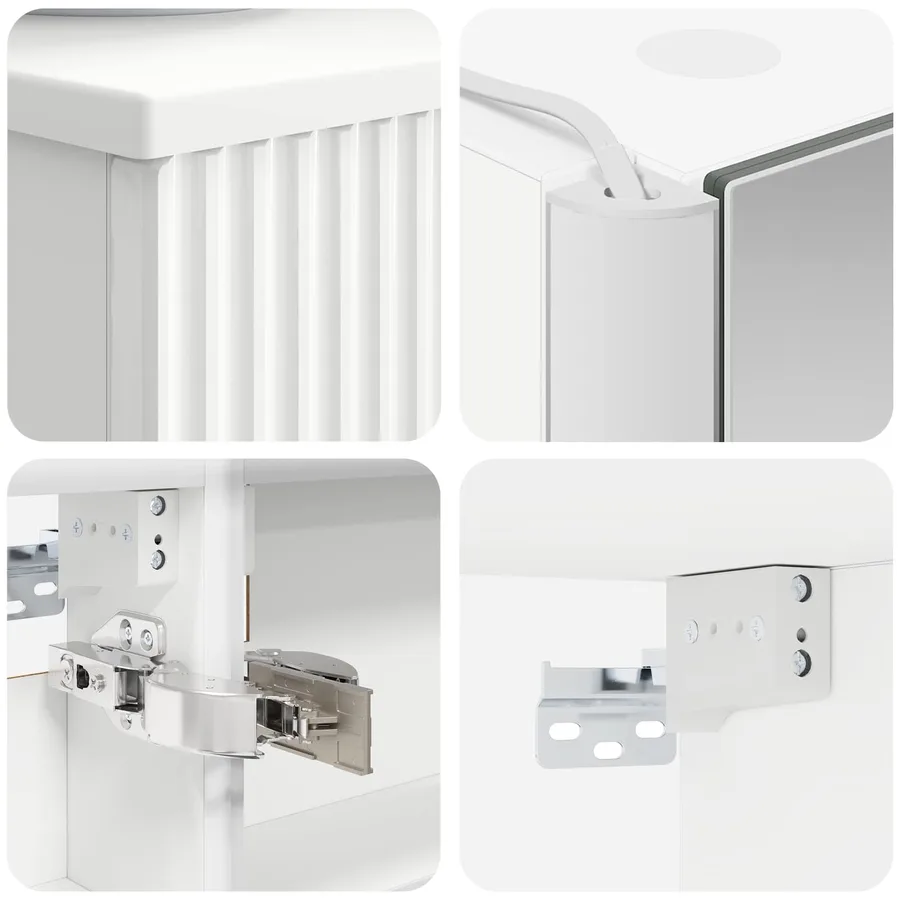 Ensemble de mobilier de salle de bain 4 pcs Blanc - 6
