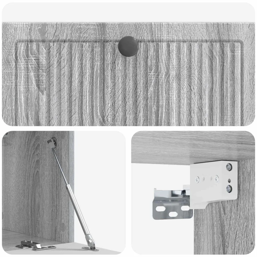 Meuble TV mural Sonoma gris 78,5 x 31 x 30 cm Bois d'ingénierie - 9