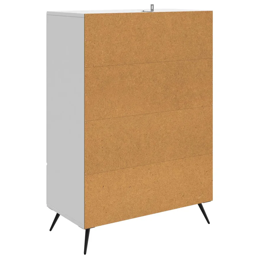 Buffet Blanc brillant 66 x 34,5 x 95 cm Bois d'ingénierie - 7