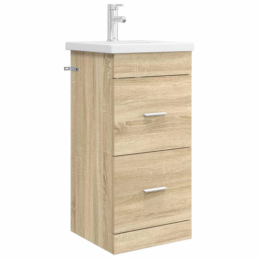 Meuble de salle de bain avec évier Chêne Sonoma - 2