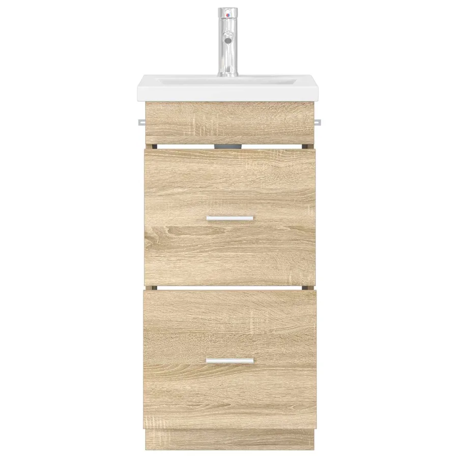 Meuble de salle de bain avec évier Chêne Sonoma - 3