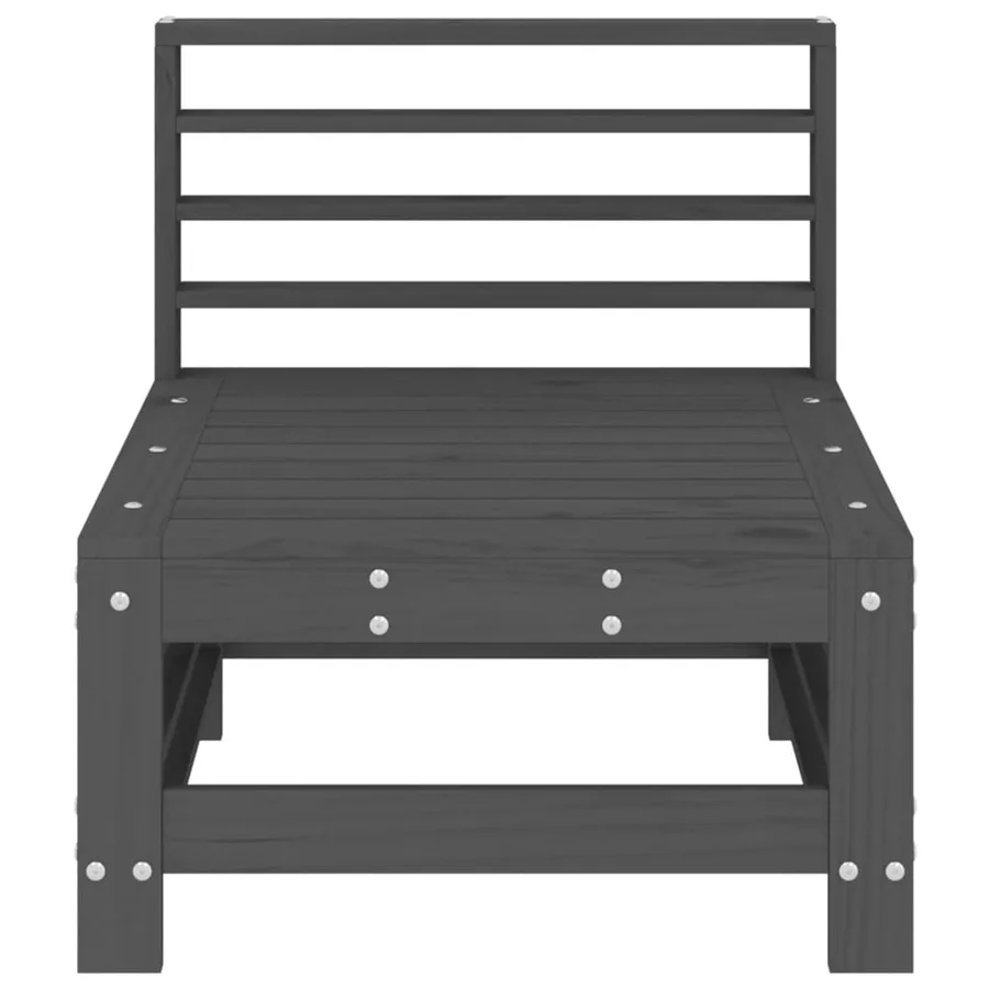 Canapés centraux de jardin 2 pcs gris bois de pin massif - 4
