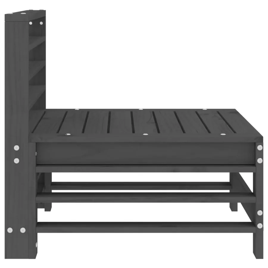 Canapés centraux de jardin 2 pcs gris bois de pin massif - 6