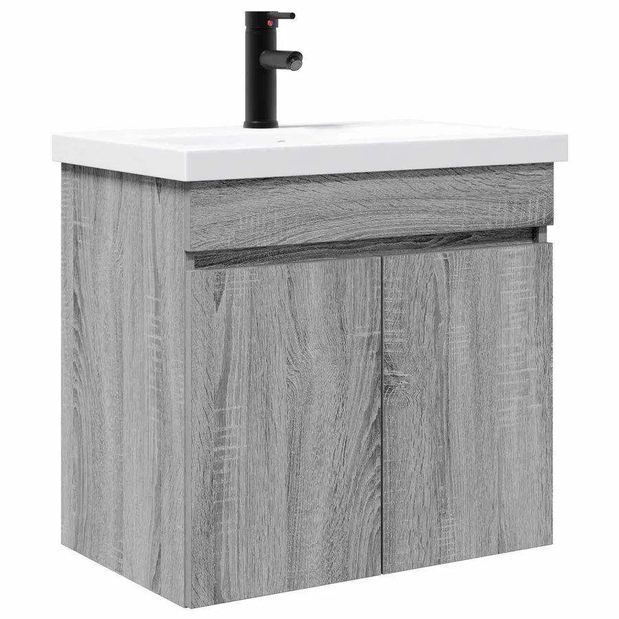 Meuble de salle de bain avec robinet Sonoma gris - 2