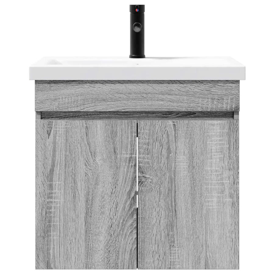 Meuble de salle de bain avec robinet Sonoma gris - 5