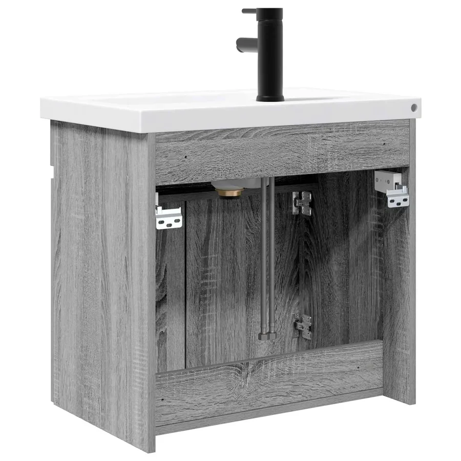 Meuble de salle de bain avec robinet Sonoma gris - 7