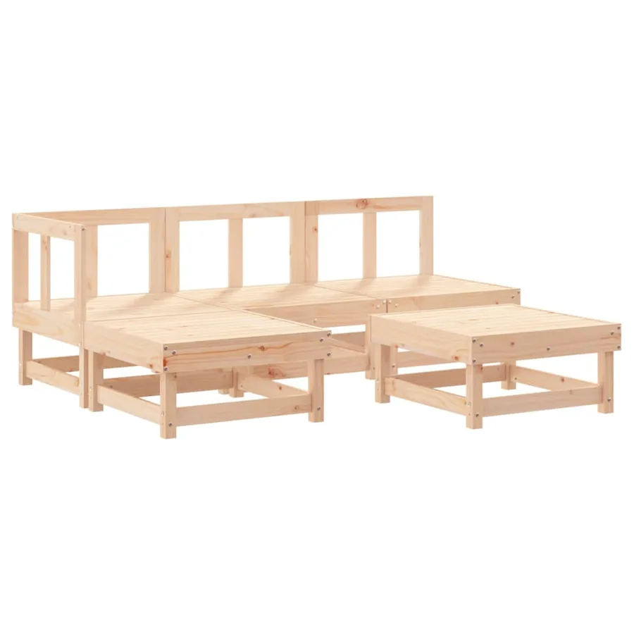 Salon de jardin 5 pcs bois massif de pin - 2