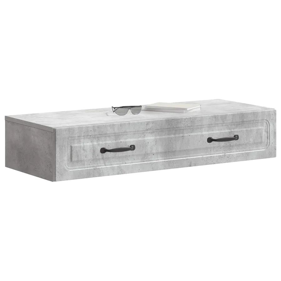 Table d'appoint murale Gris béton 87,5 x 34,5 x 17 cm - 3