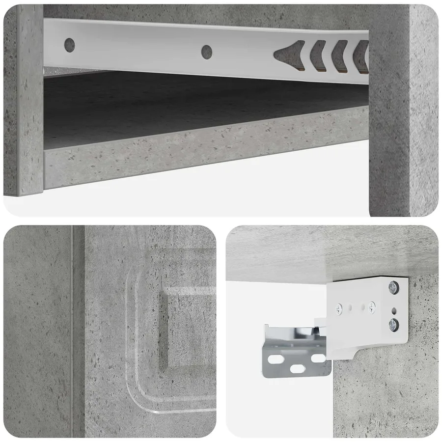 Table d'appoint murale Gris béton 87,5 x 34,5 x 17 cm - 8