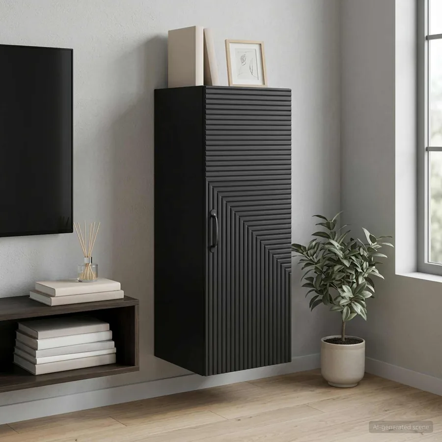 Armoire Murale Noir 33 x 34,5 x 90 cm Bois d'ingénierie