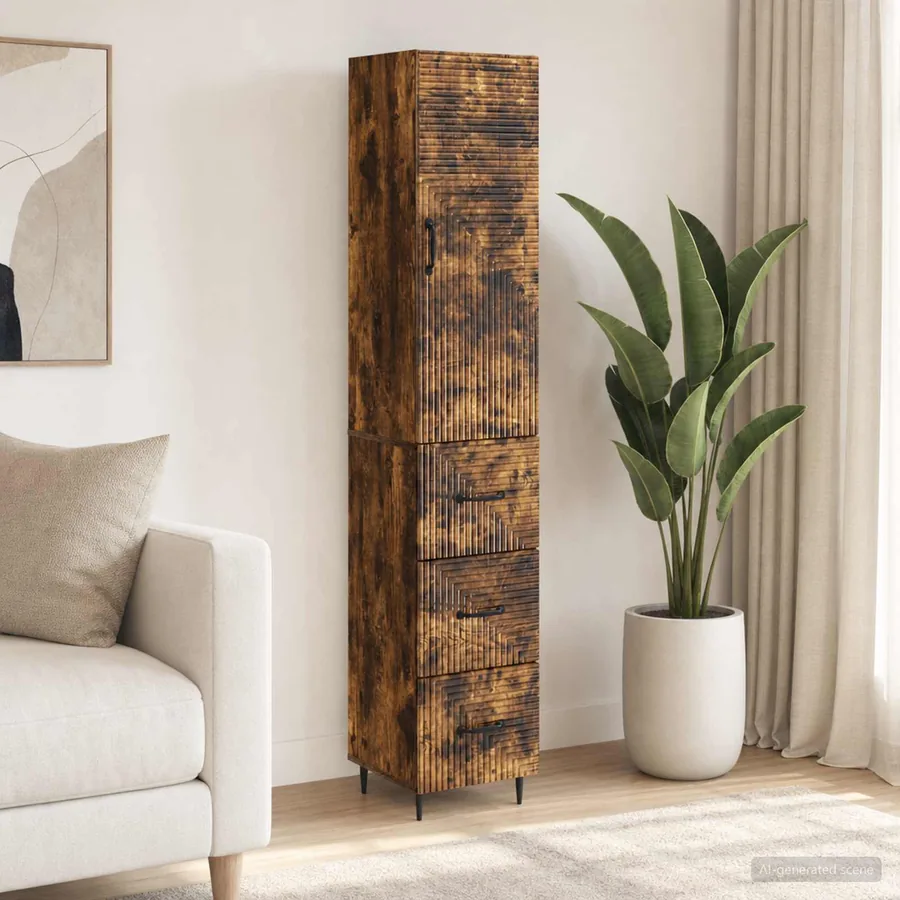 Ensemble de Meubles 2 pcs Chêne fumé 33 x 34,5 x 90 cm