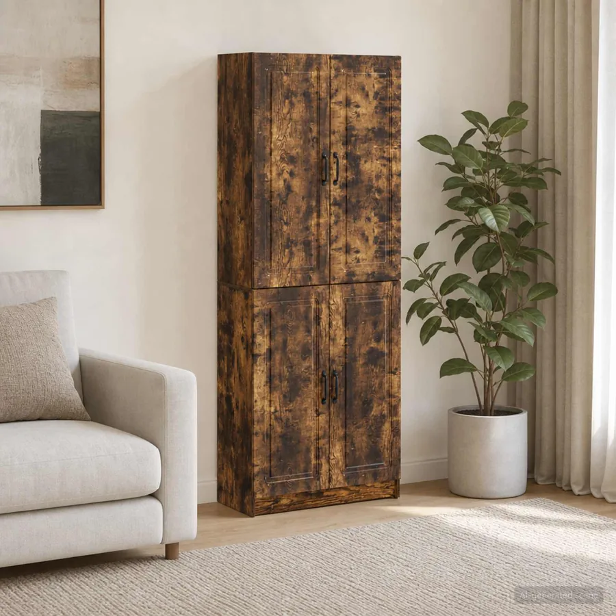 Ensemble de Meubles 2 pcs Chêne fumé Bois d'ingénierie