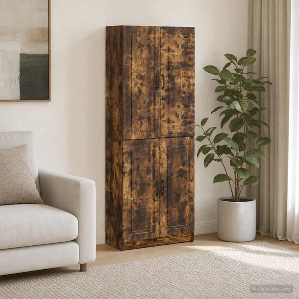 Ensemble de Meubles 2 pcs Chêne fumé Bois d'ingénierie
