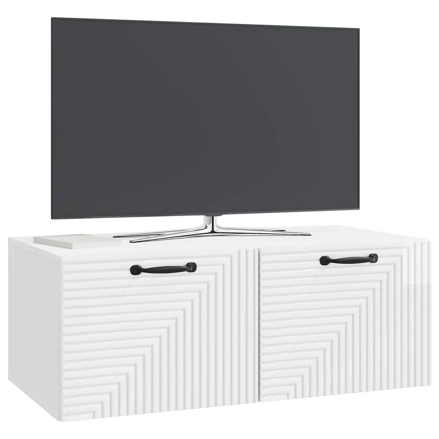 Meuble TV mural Montage mural Blanc brillant 78,5 x 41 x 30 cm - 3