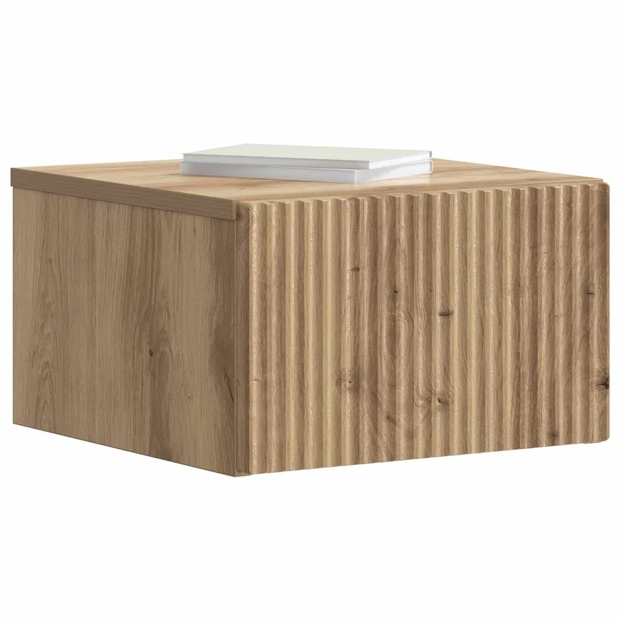 Cabinet de chevet mural Chêne artisanal 33 x 34,5 x 20 cm - 3