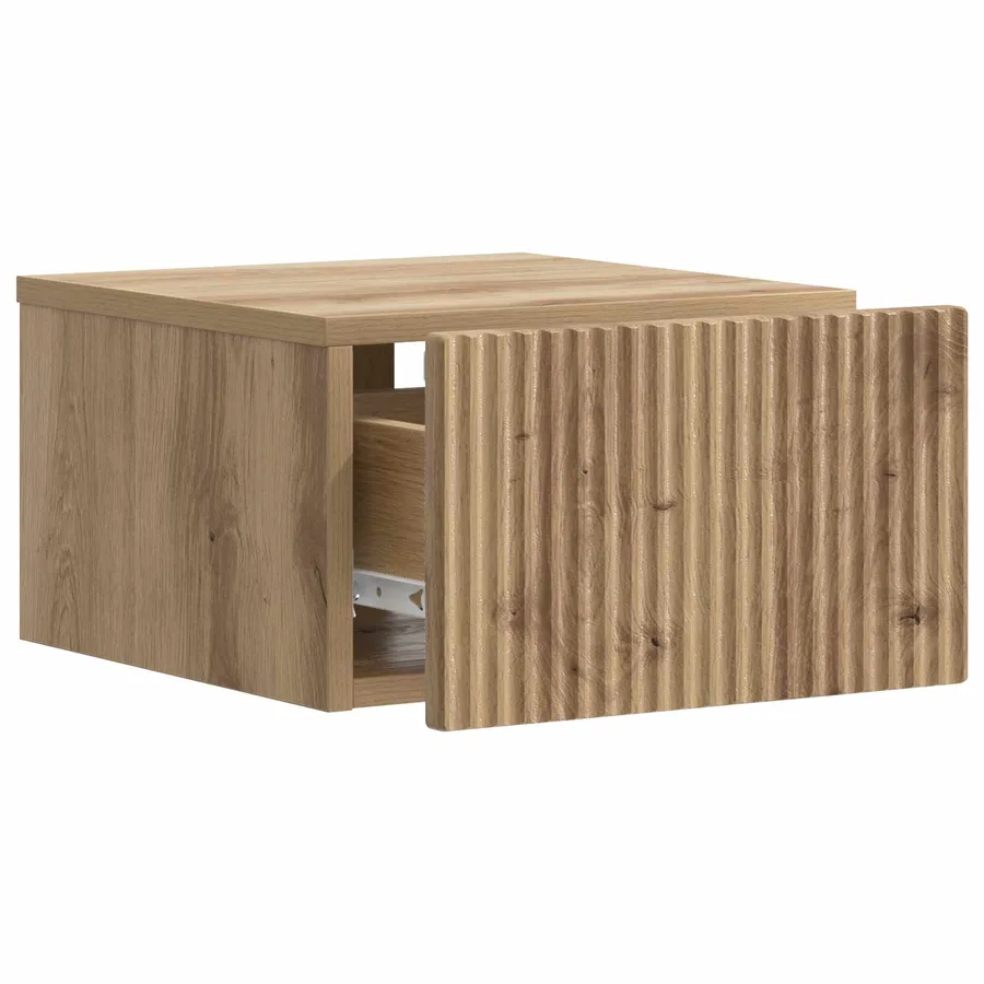 Cabinet de chevet mural Chêne artisanal 33 x 34,5 x 20 cm - 4