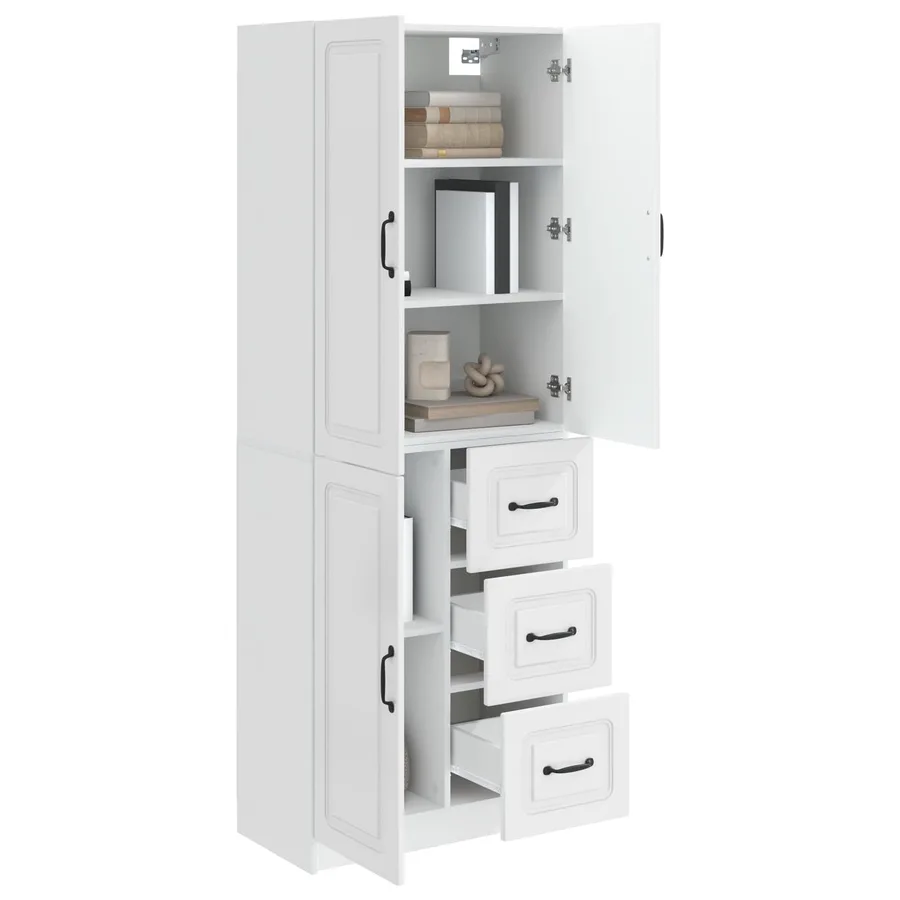 Ensemble de Meubles 2 pcs Blanc brillant Bois d'ingénierie - 3
