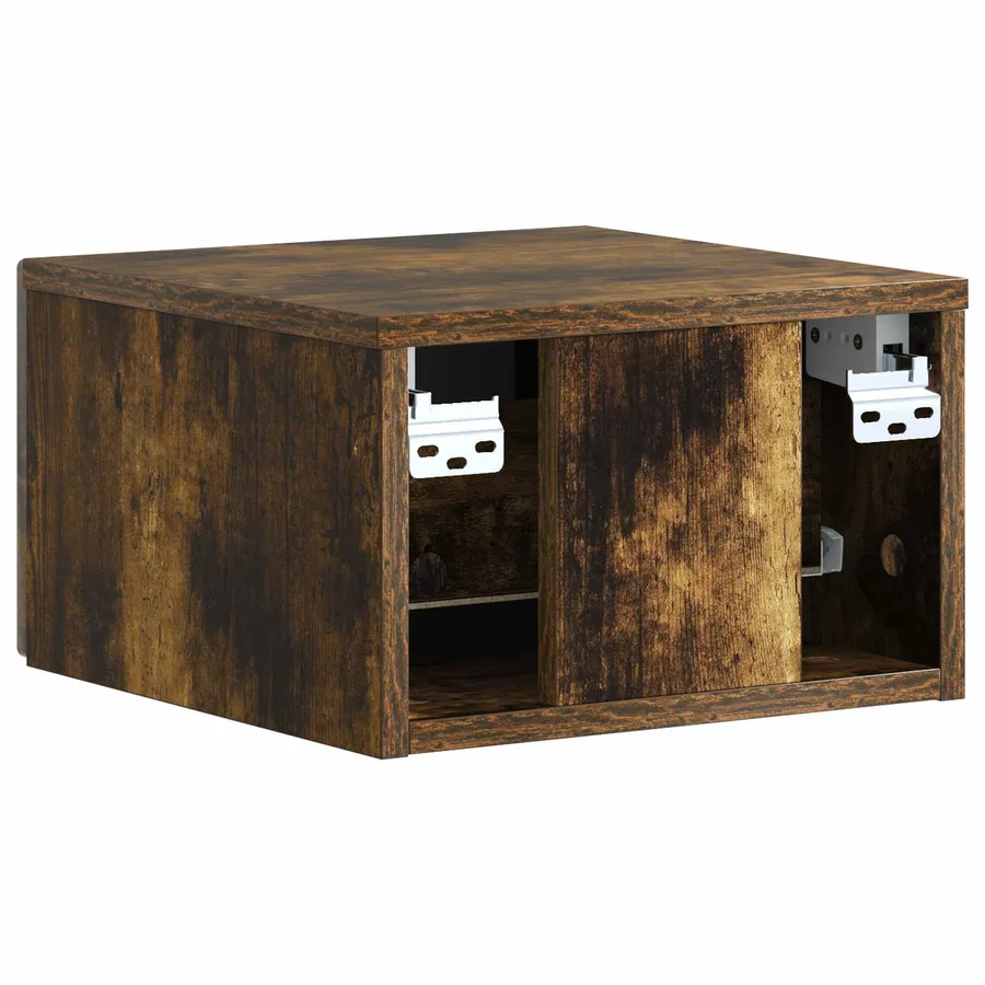Cabinet de chevet mural 2 pcs Chêne fumé 33 x 34,5 x 20 cm - 9