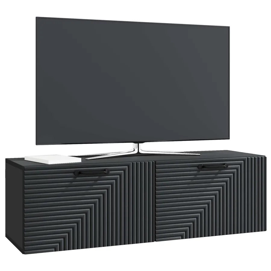 Meuble TV mural Noir 98 x 31 x 30 cm Bois d'ingénierie - 3