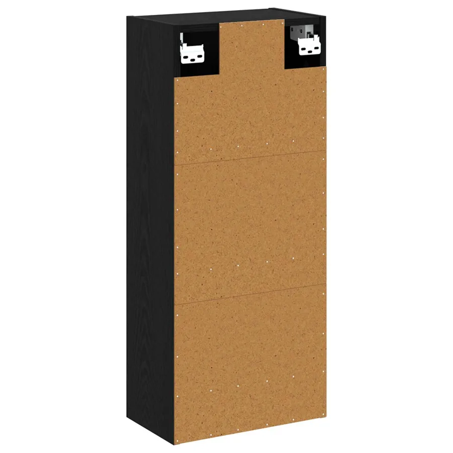 Meuble de lavabo mural Chêne noir 35 x 20 x 81 cm - 5