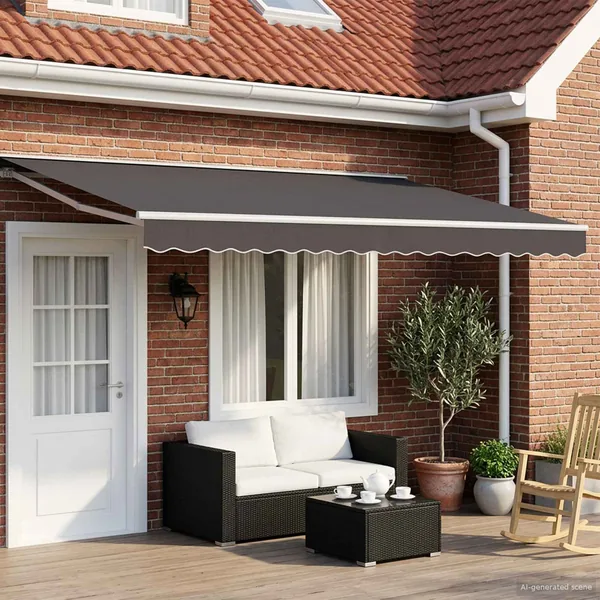 Auvent rétractable manuel Anthracite 5 x 3 m
