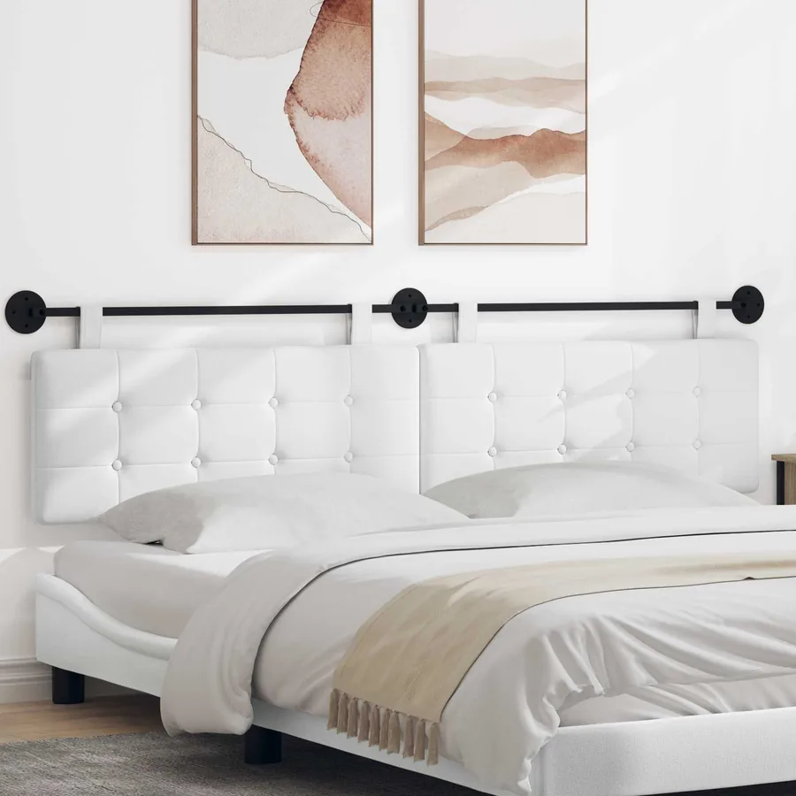 Tête de lit suspendue Blanc tissu
