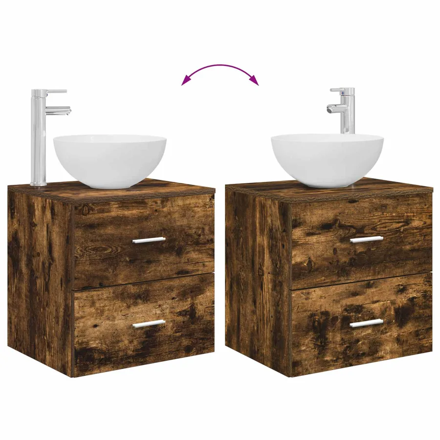 Ensemble d'armoire de salle de bain 5 pcs Chêne fumé - 13