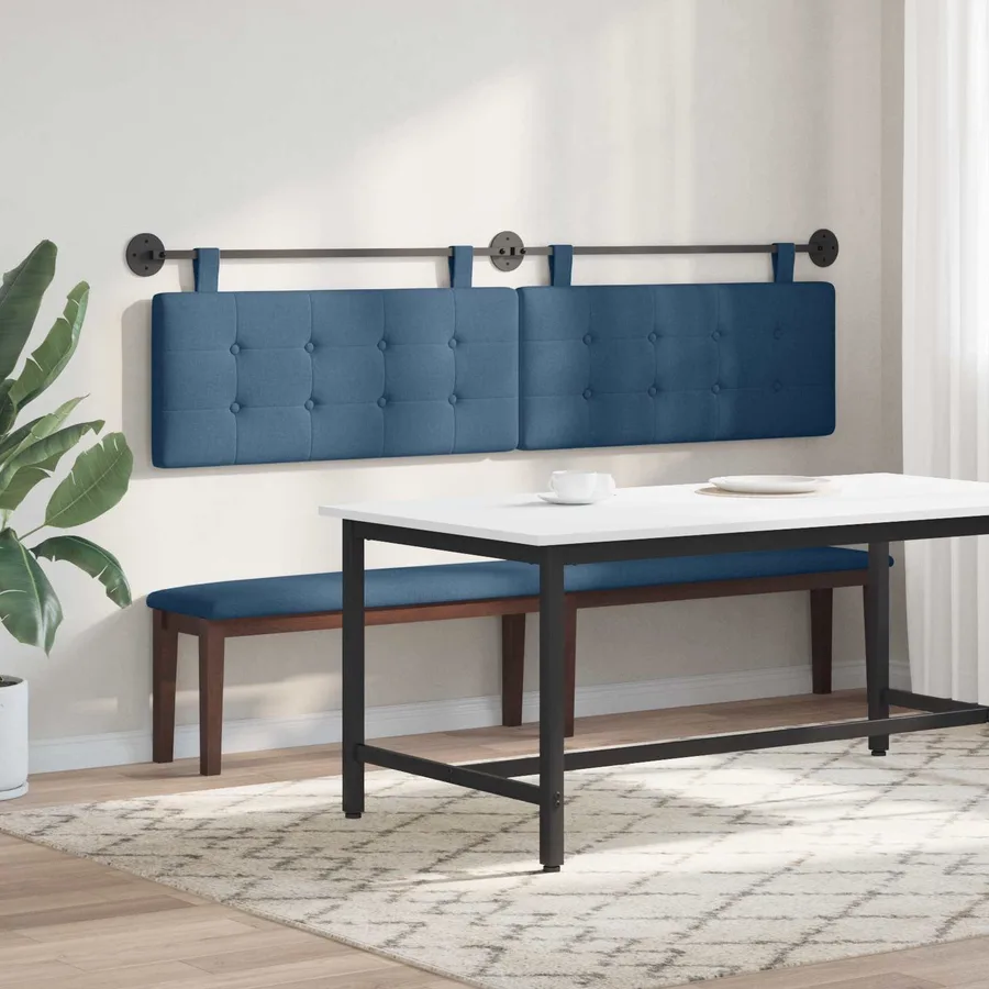 Tête de lit suspendue Bleu Tissu - 4