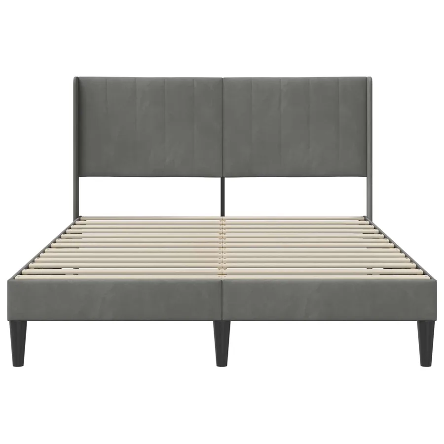 Cadre de lit avec tête de lit Gris foncé 140 x 200 cm Velours - 4