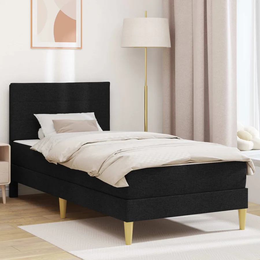 Cadre de lit Noir 90 x 190 cm Polyester