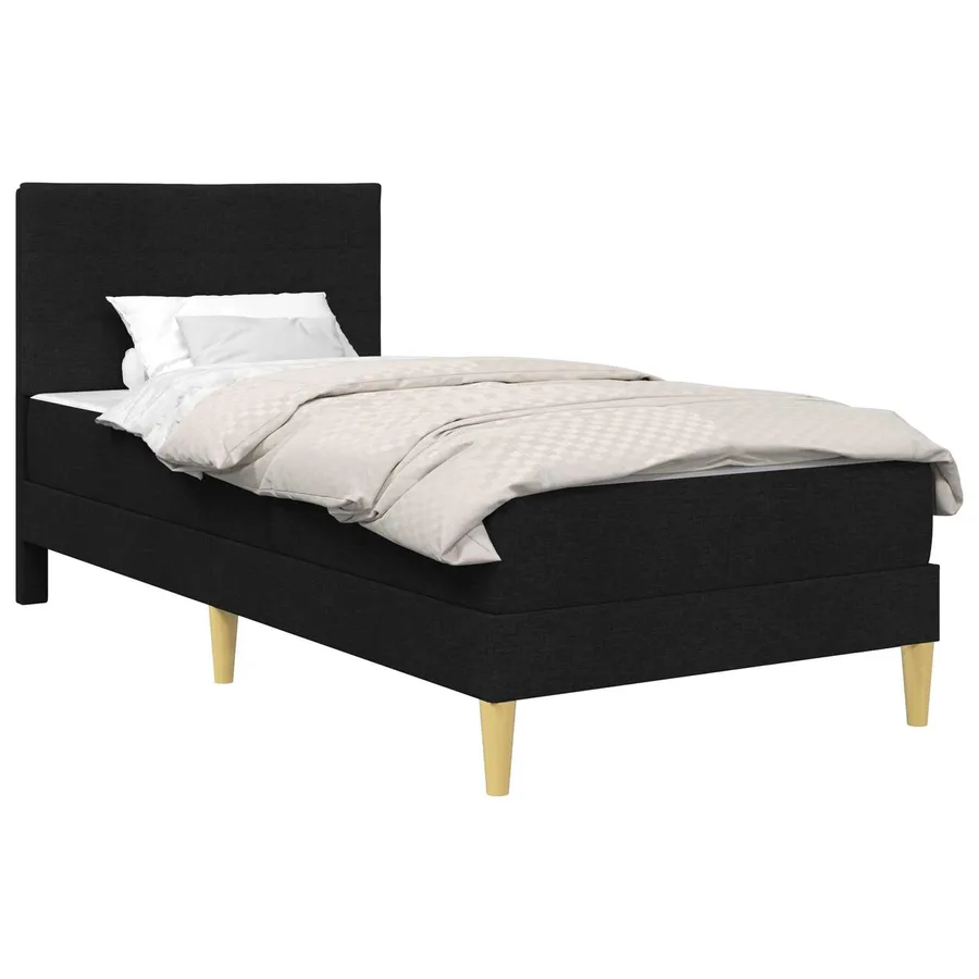 Cadre de lit Noir 90 x 190 cm Polyester - 2