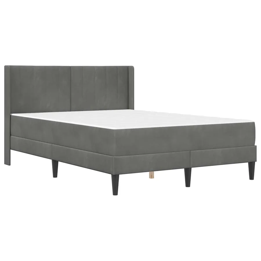 Cadre de lit avec matelas Gris foncé 160 x 200 cm Velours - 3