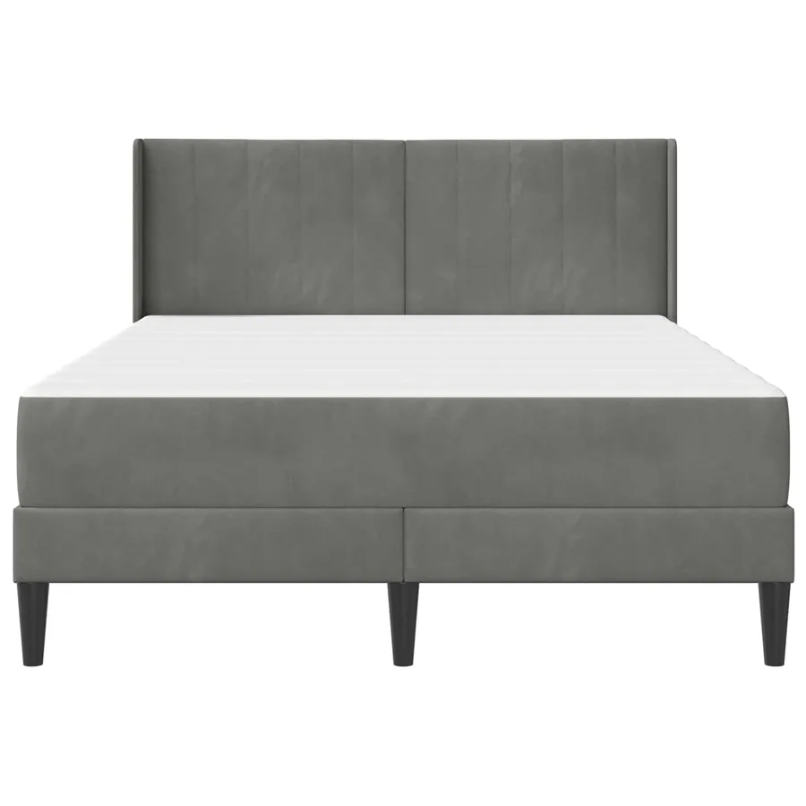 Cadre de lit avec matelas Gris foncé 160 x 200 cm Velours - 6